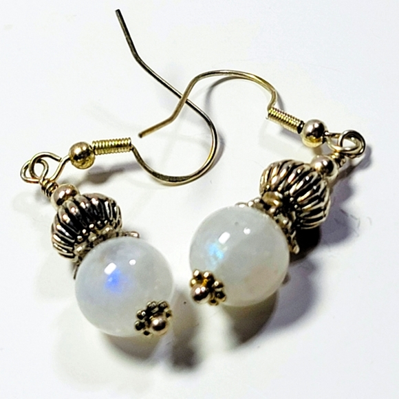 Moonstone Drop Earrings - Picture 2 of 11